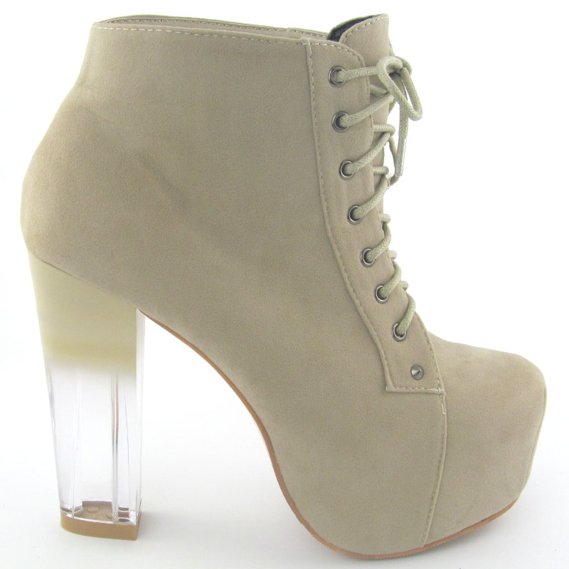 ankle boots with clear heel